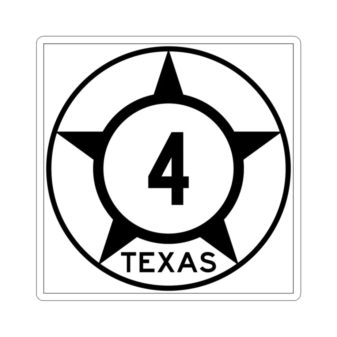 Old Texas 4 (Texas) (Road Sign) STICKER Vinyl Kiss-Cut Decal 3 Inch White - The Sticker Space