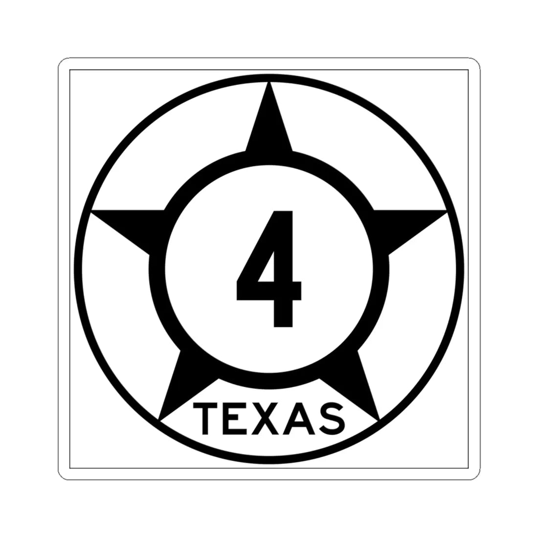 Old Texas 4 (Texas) (Road Sign) STICKER Vinyl Kiss-Cut Decal 6 Inch White - The Sticker Space