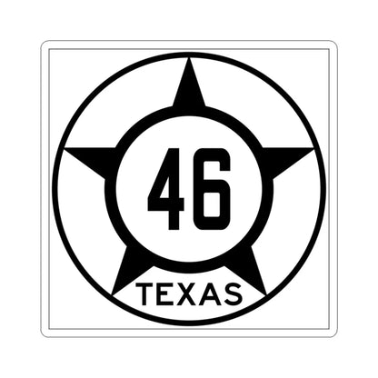 Old Texas 46 (Texas) (Road Sign) STICKER Vinyl Kiss-Cut Decal 3 Inch White - The Sticker Space