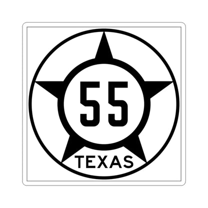 Old Texas 55 (Texas) (Road Sign) STICKER Vinyl Kiss-Cut Decal 3 Inch White - The Sticker Space