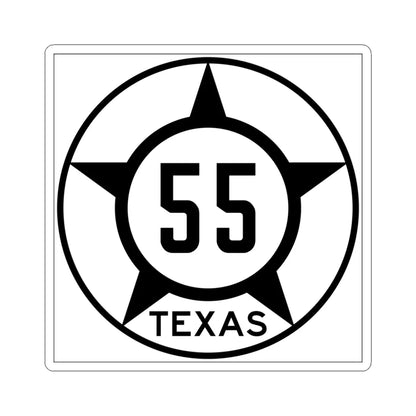 Old Texas 55 (Texas) (Road Sign) STICKER Vinyl Kiss-Cut Decal 6 Inch White - The Sticker Space