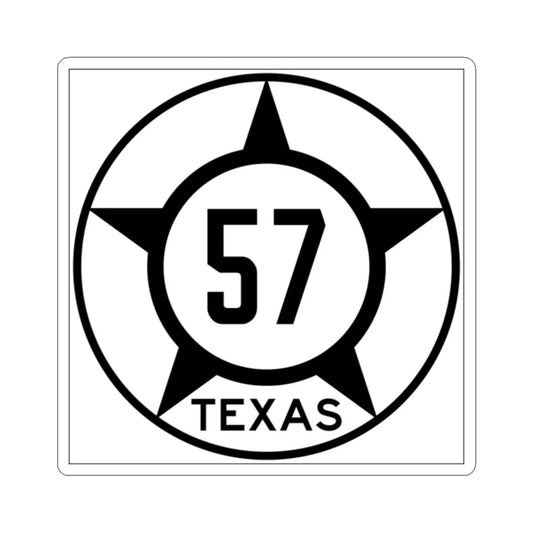 Old Texas 57 (Texas) (Road Sign) STICKER Vinyl Kiss-Cut Decal 2 Inch White - The Sticker Space