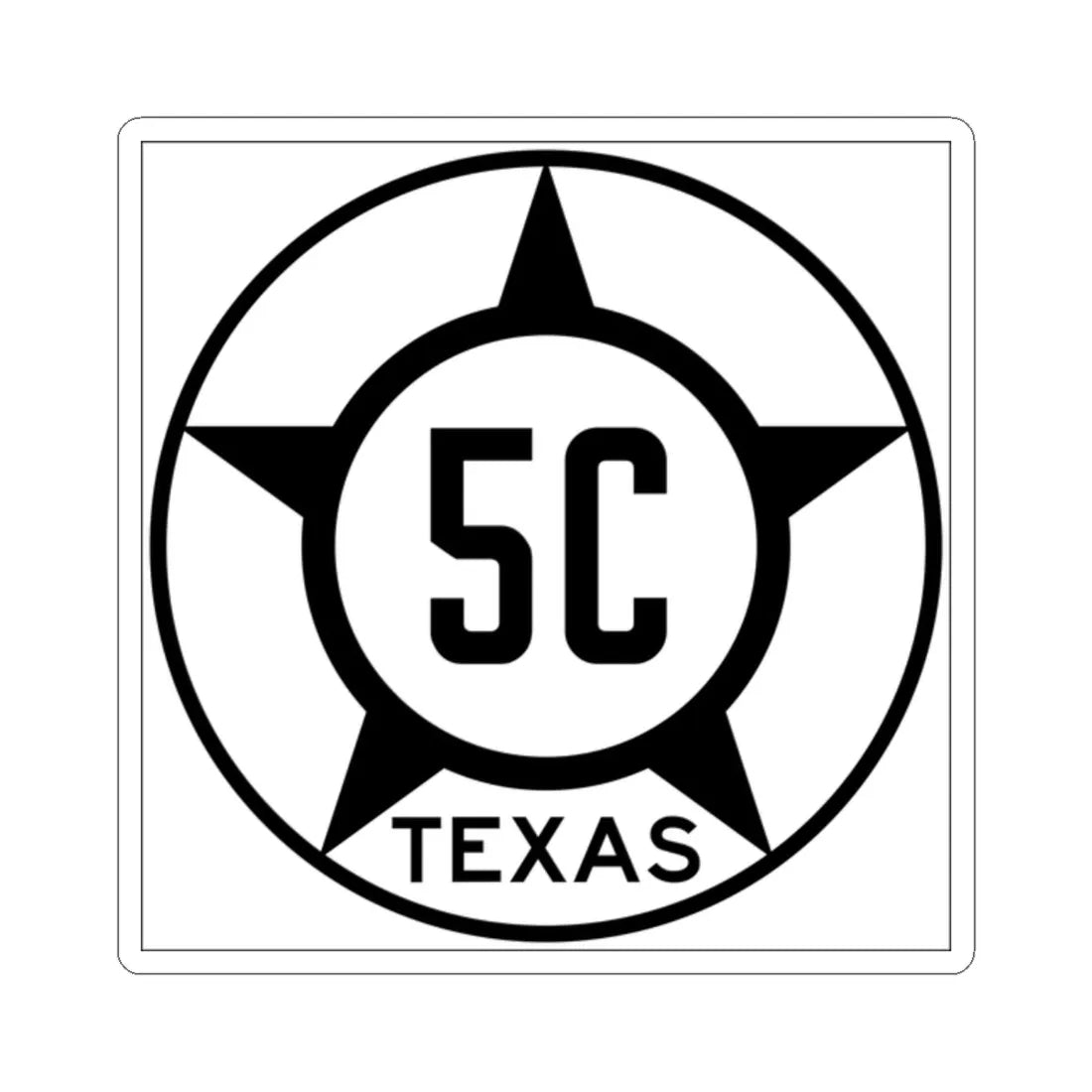 Old Texas 5C (Texas) (Road Sign) STICKER Vinyl Kiss-Cut Decal 2 Inch White - The Sticker Space