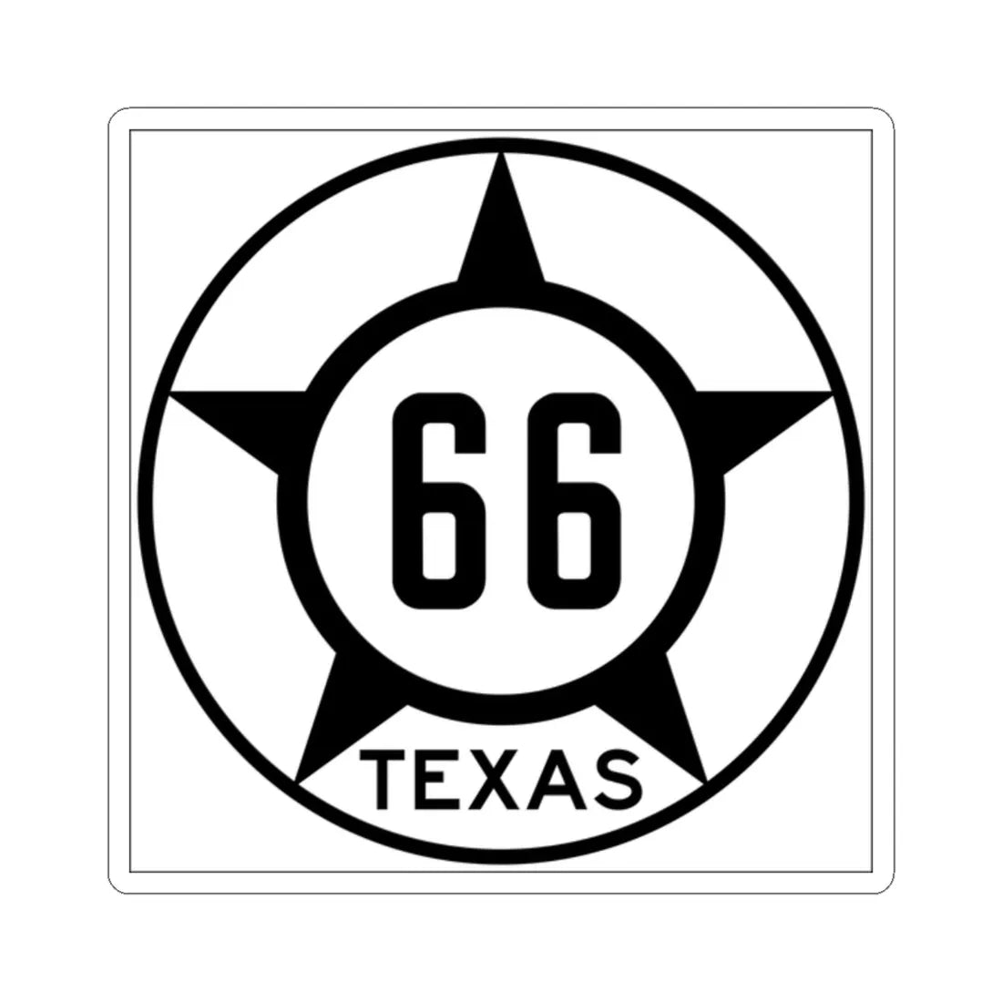 Old Texas 66 (Texas) (Road Sign) STICKER Vinyl Kiss-Cut Decal 2 Inch White - The Sticker Space