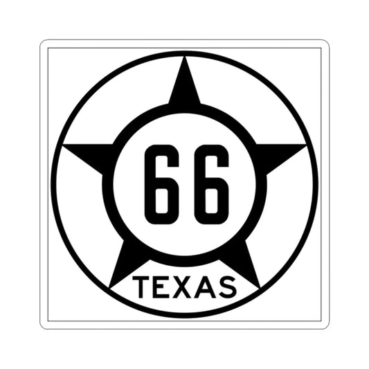 Old Texas 66 (Texas) (Road Sign) STICKER Vinyl Kiss-Cut Decal 2 Inch White - The Sticker Space