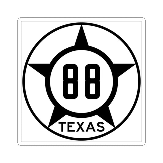 Old Texas 88 (Texas) (Road Sign) STICKER Vinyl Kiss-Cut Decal 2 Inch White - The Sticker Space