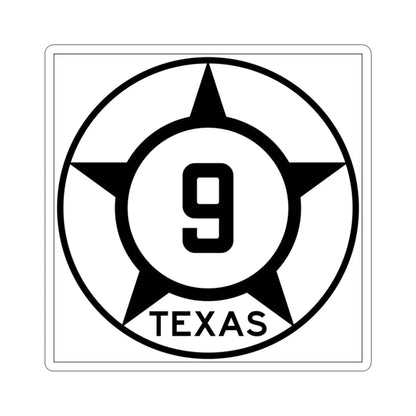 Old Texas 9 (Texas) (Road Sign) STICKER Vinyl Kiss-Cut Decal 3 Inch White - The Sticker Space