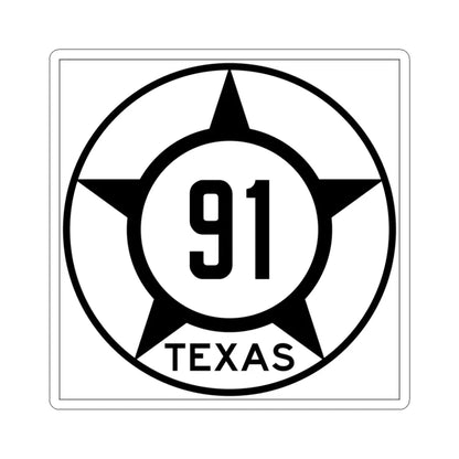 Old Texas 91 (Texas) (Road Sign) STICKER Vinyl Kiss-Cut Decal 3 Inch White - The Sticker Space