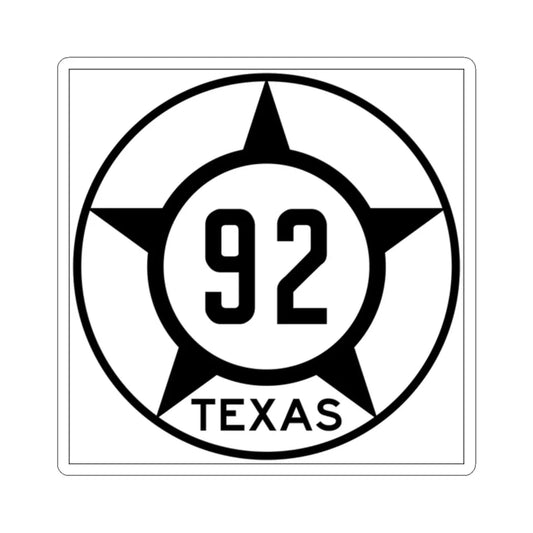 Old Texas 92 (Texas) (Road Sign) STICKER Vinyl Kiss-Cut Decal 2 Inch White - The Sticker Space