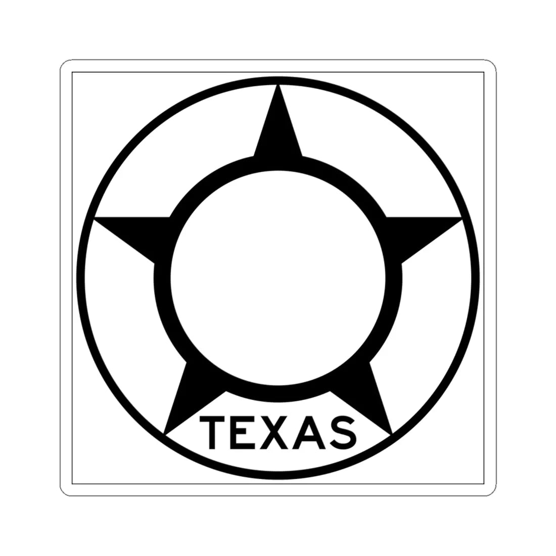 Old Texas blank (Texas) (Road Sign) STICKER Vinyl Kiss-Cut Decal 6 Inch White - The Sticker Space