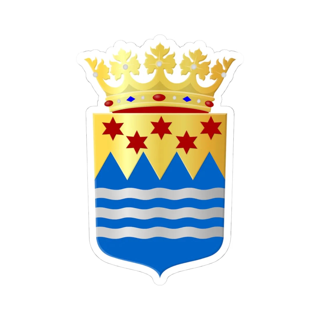 Oldambt wapen (Netherlands) (Coat of Arms) STICKER Vinyl Kiss-Cut Decal 4 Inch White - The Sticker Space