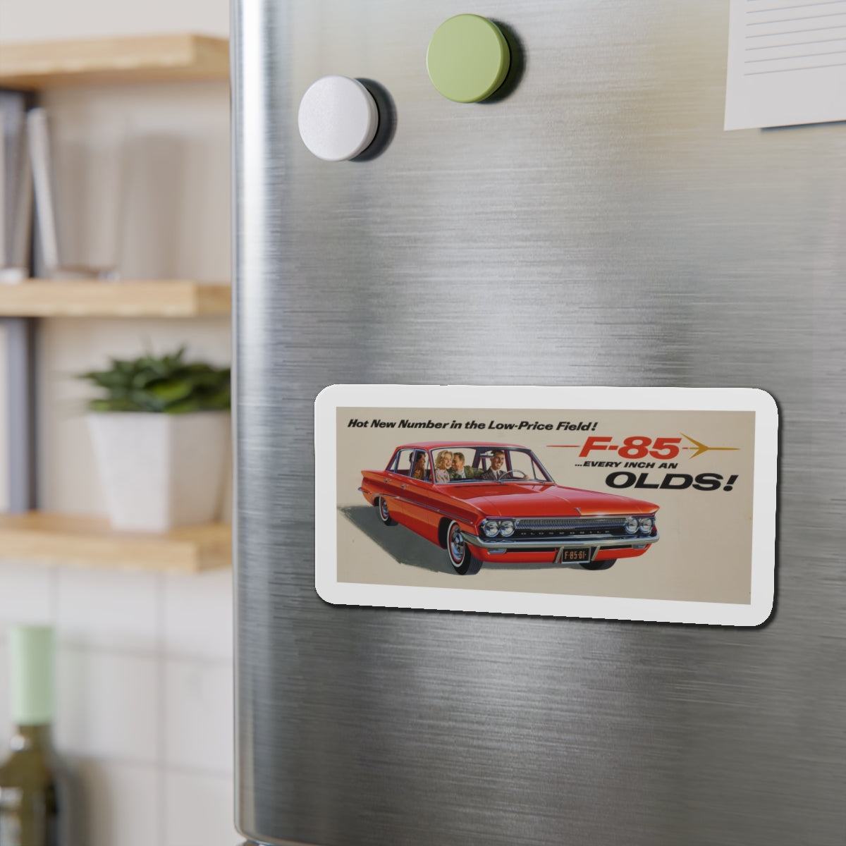 Oldsmobile F-85 advertisement (Magazine Illustration) Refrigerator Magnet-The Sticker Space