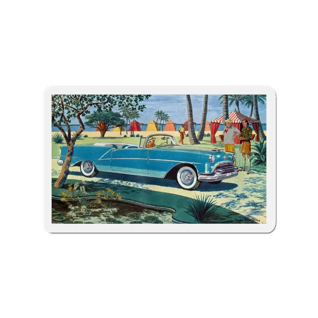 Oldsmobile Starfire, Esquire magazine, 1954 (Magazine Illustration) Refrigerator Magnet - The Sticker Space
