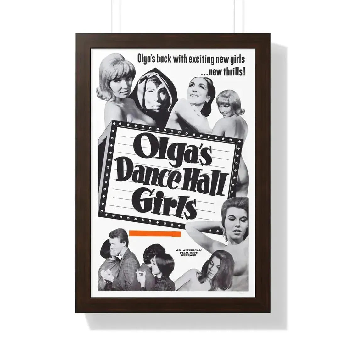 OLGA'S DANCE HALL GIRLS 1969 - Framed Movie Poster 16″ x 24″ Walnut - The Sticker Space