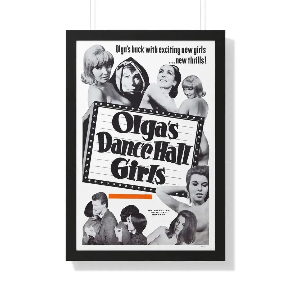 OLGA'S DANCE HALL GIRLS 1969 - Framed Movie Poster 20" x 30" Black - The Sticker Space