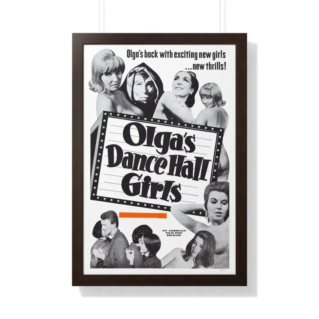 OLGA'S DANCE HALL GIRLS 1969 - Framed Movie Poster 20" x 30" Walnut - The Sticker Space