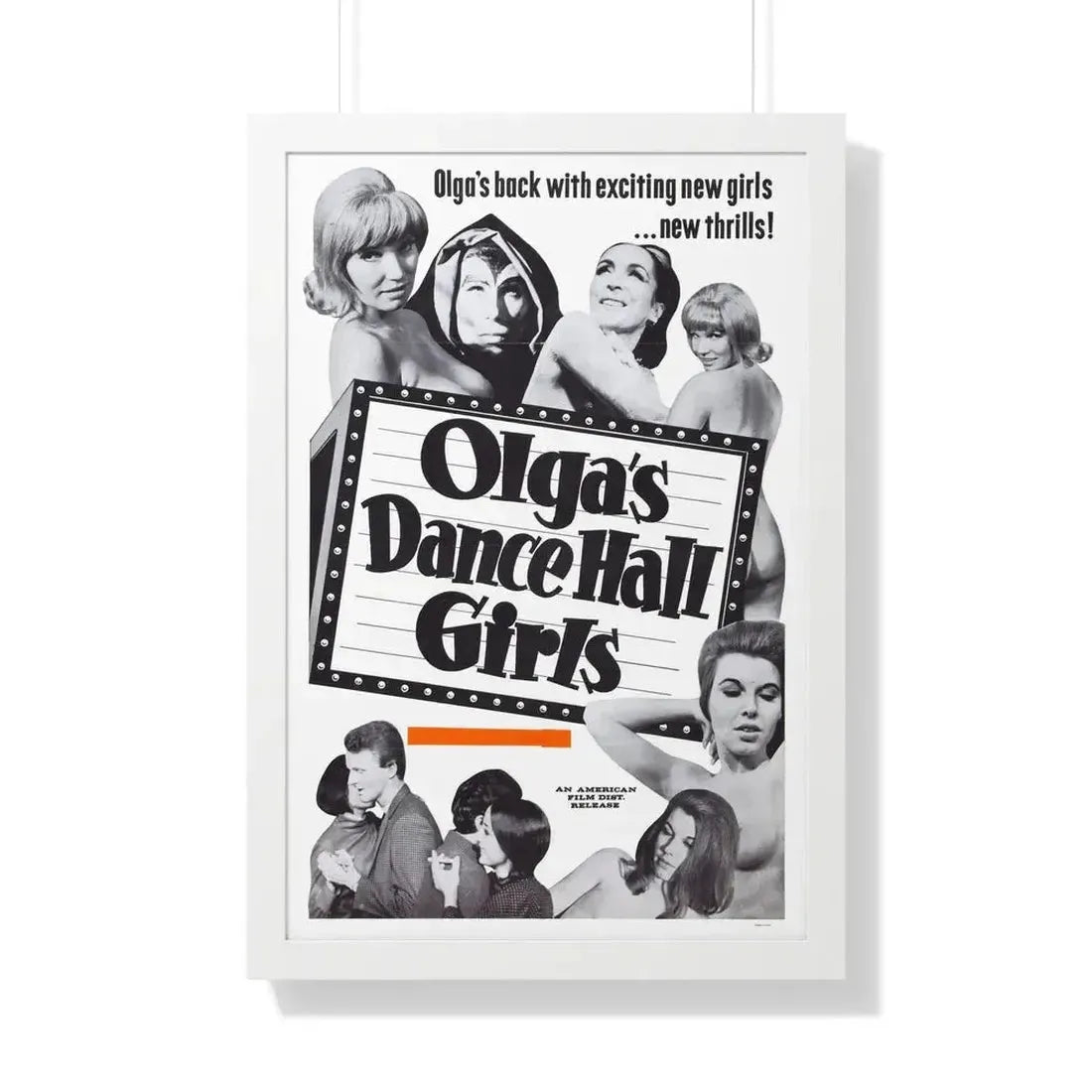 OLGA'S DANCE HALL GIRLS 1969 - Framed Movie Poster 20" x 30" White - The Sticker Space