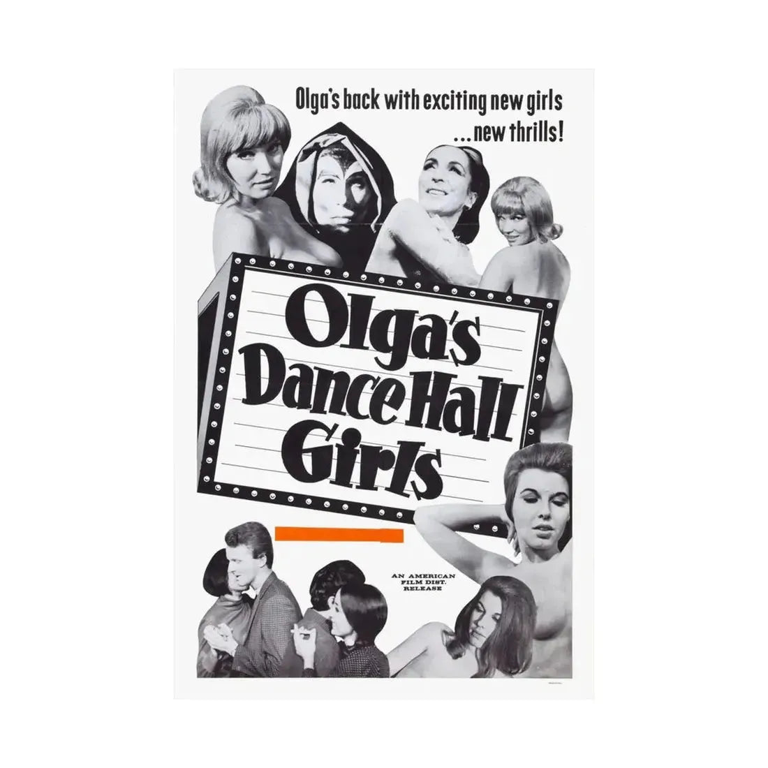 OLGA'S DANCE HALL GIRLS 1969 - Paper Movie Poster - The Sticker Space