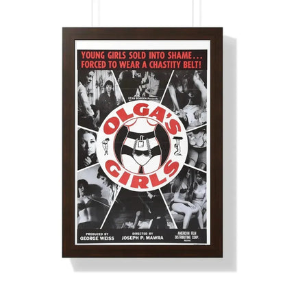 OLGA'S GIRLS 1964 - Framed Movie Poster 16″ x 24″ Walnut - The Sticker Space