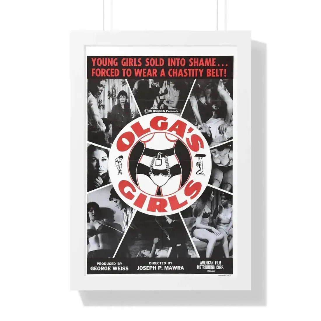 OLGA'S GIRLS 1964 - Framed Movie Poster 16″ x 24″ White - The Sticker Space