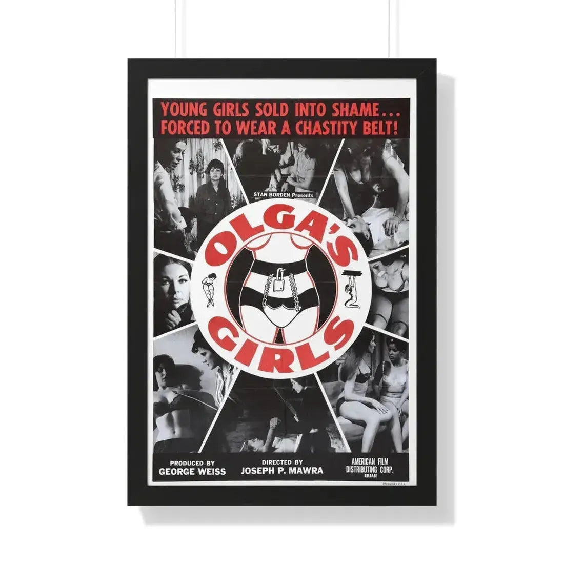 OLGA'S GIRLS 1964 - Framed Movie Poster 20" x 30" Black - The Sticker Space