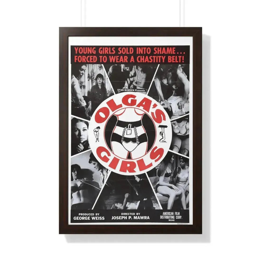 OLGA'S GIRLS 1964 - Framed Movie Poster 20" x 30" Walnut - The Sticker Space