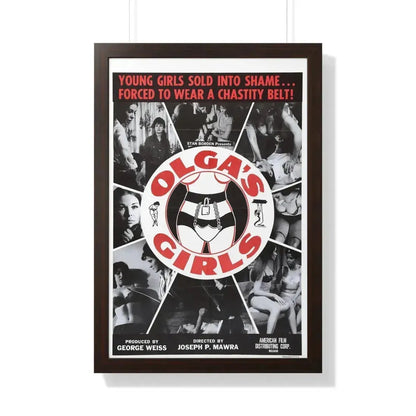 OLGA'S GIRLS 1964 - Framed Movie Poster 20" x 30" Walnut - The Sticker Space