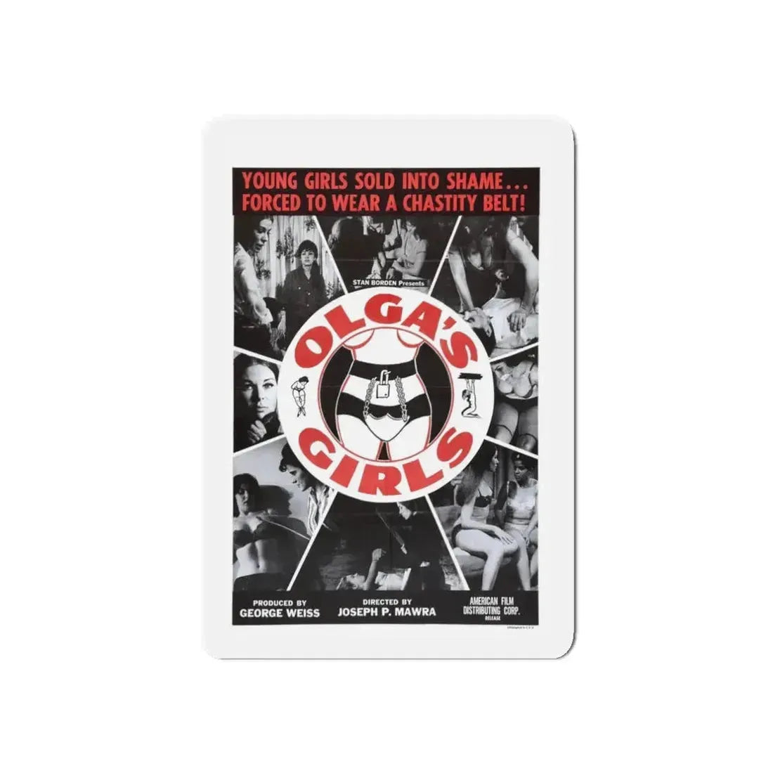 OLGA'S GIRLS 1964 Movie Poster - Refrigerator Magnet 3 Inch Die-Cut - The Sticker Space