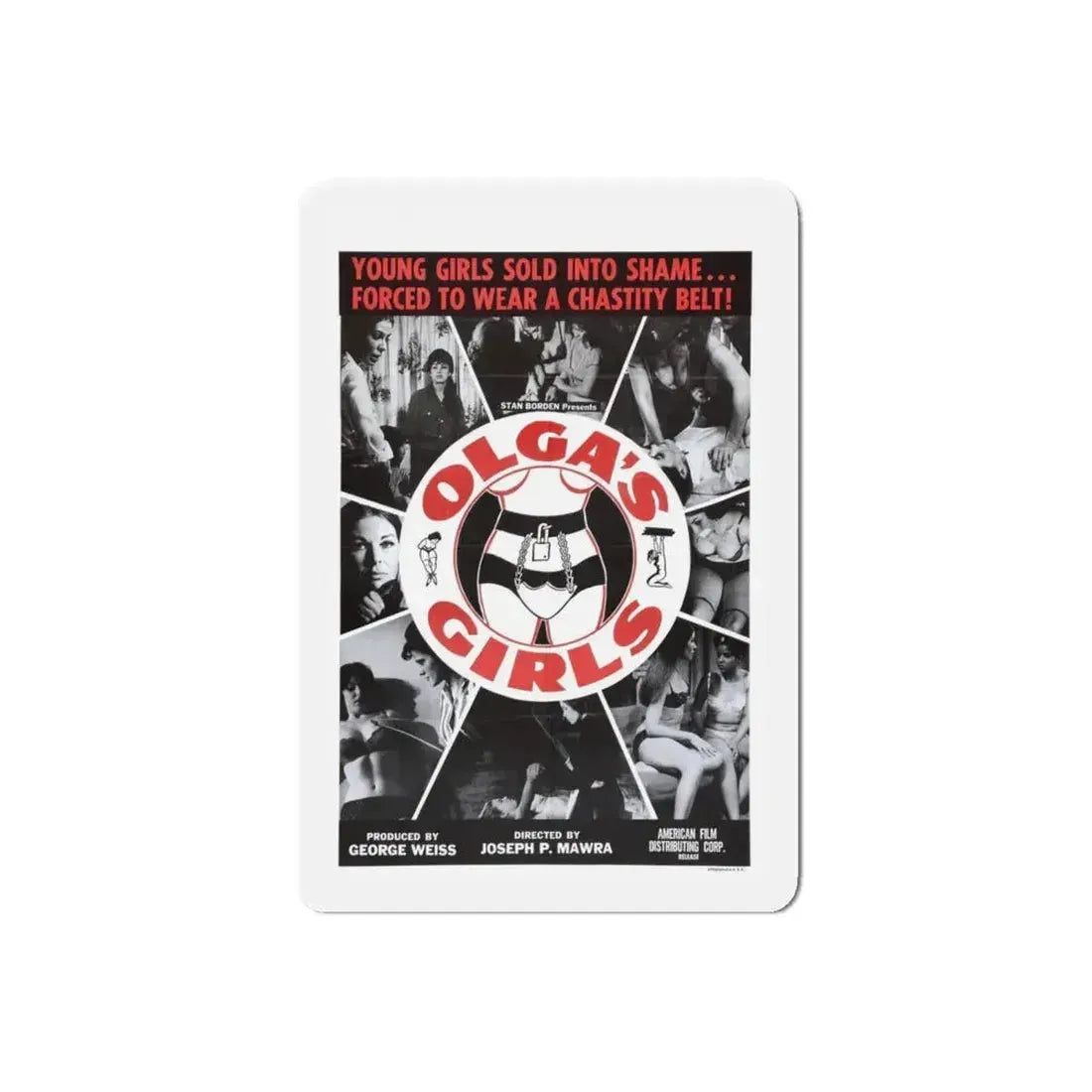 OLGA'S GIRLS 1964 Movie Poster - Refrigerator Magnet 6 Inch Die-Cut - The Sticker Space