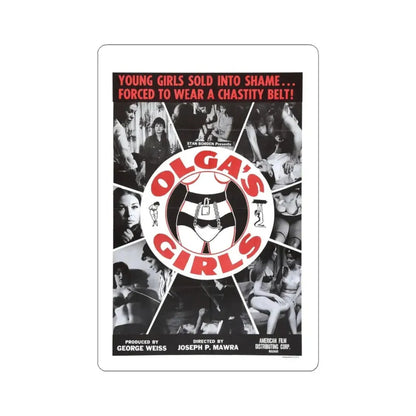 OLGA'S GIRLS 1964 Movie Poster - STICKER Vinyl Kiss-Cut Decal 4 Inch White - The Sticker Space