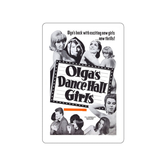 OLGA'S DANCE HALL GIRLS 1969 Movie Poster STICKER Vinyl Die-Cut Decal-White-The Sticker Space