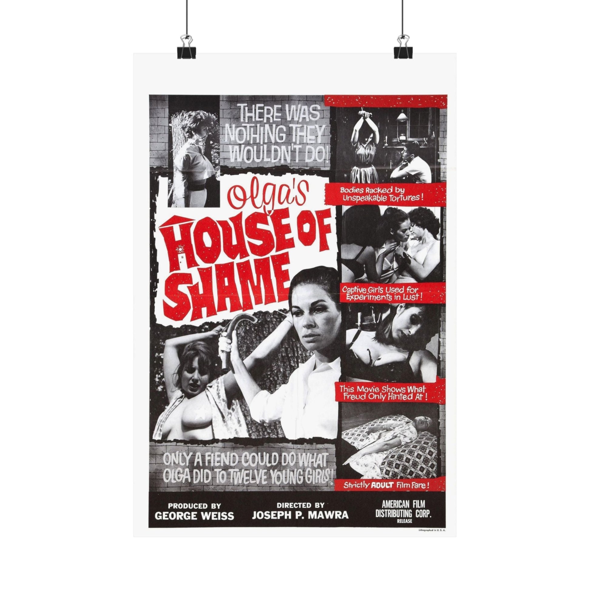 OLGA'S HOUSE OF SHAME 1964 - Paper Movie Poster-12″ x 18″-The Sticker Space