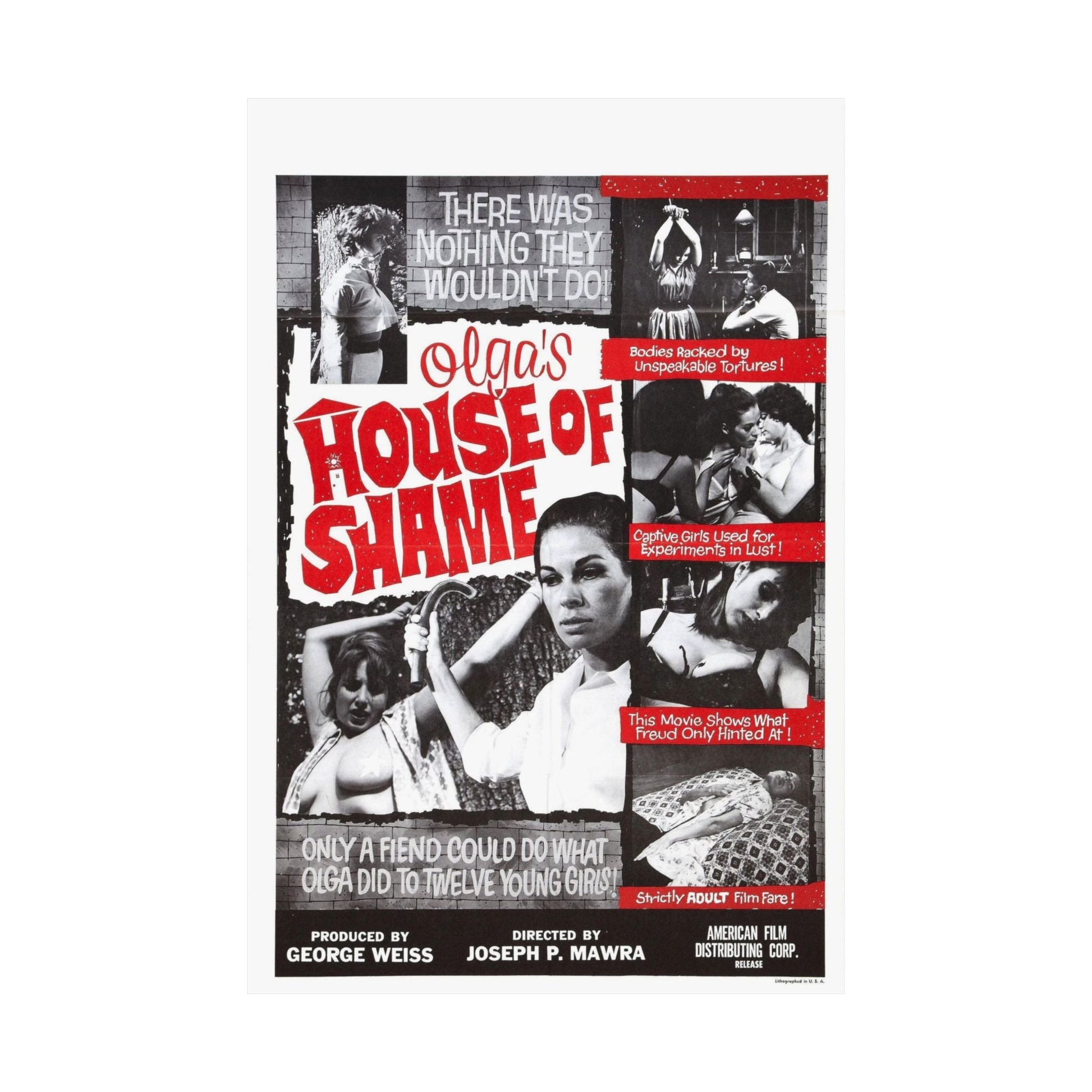 OLGA'S HOUSE OF SHAME 1964 - Paper Movie Poster-The Sticker Space