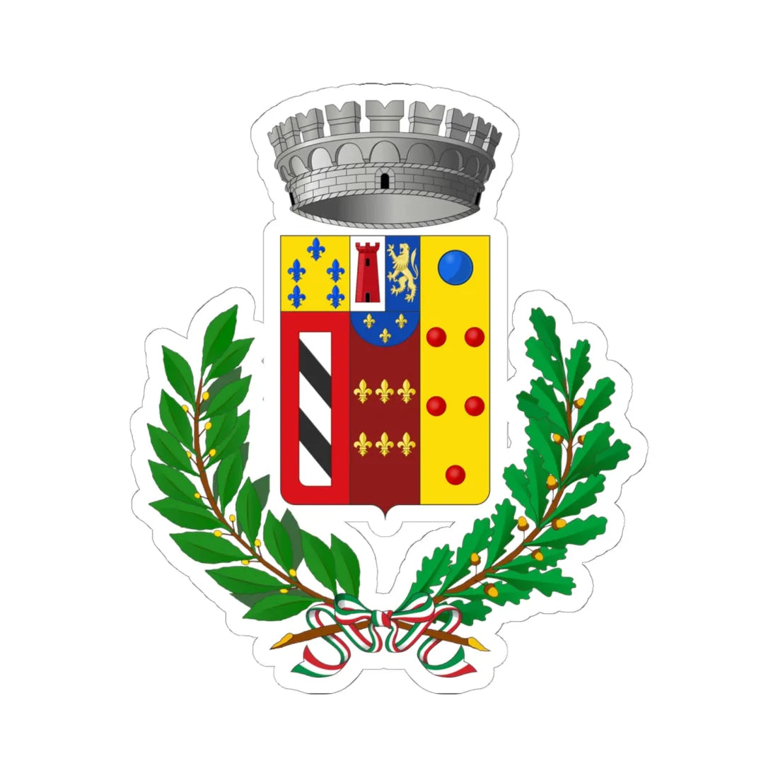 Oliveri-Stemma (Italy) (Coat of Arms) STICKER Vinyl Kiss-Cut Decal 6 Inch White - The Sticker Space