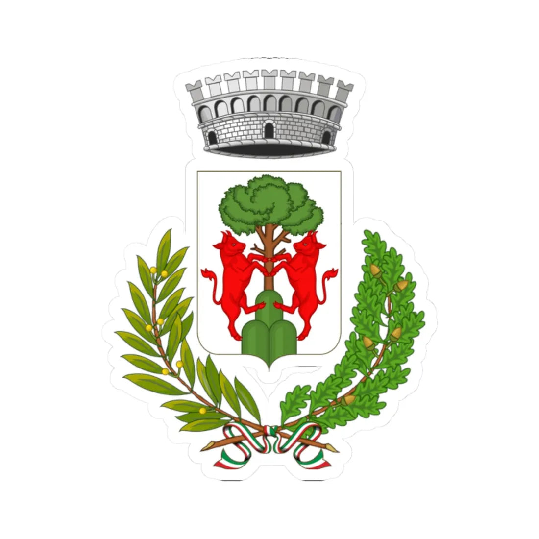 Olmedo-Stemma (Italy) (Coat of Arms) STICKER Vinyl Kiss-Cut Decal 2 Inch White - The Sticker Space