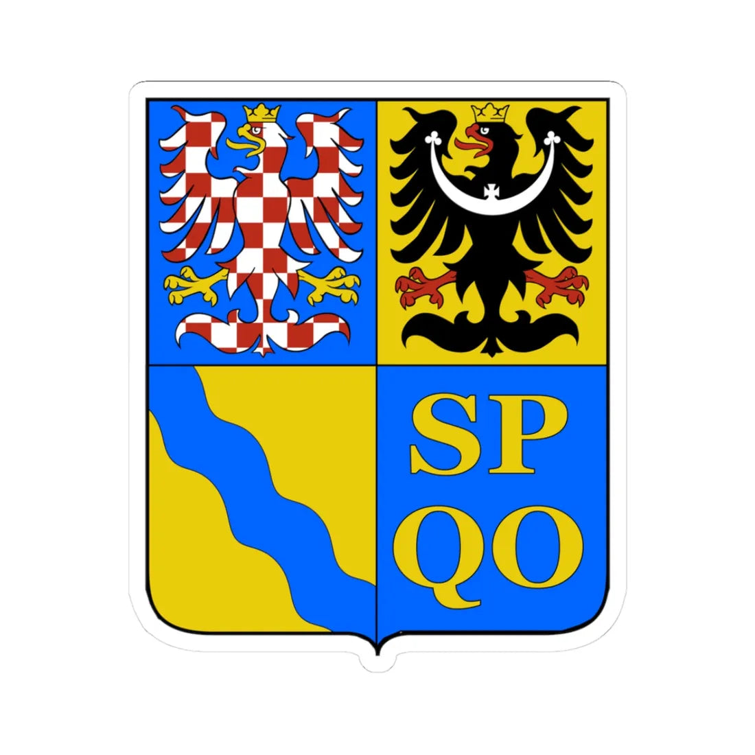 Olomouc Region CoA CZ (Czech Republic) (Coat of Arms) STICKER Vinyl Kiss-Cut Decal 3 Inch White - The Sticker Space