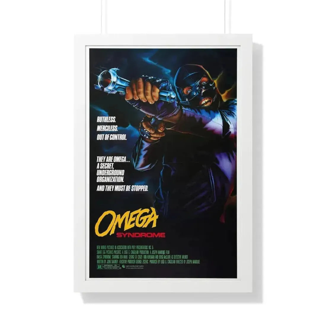 OMEGA SYNDROME 1986 - Framed Movie Poster 20" x 30" White - The Sticker Space