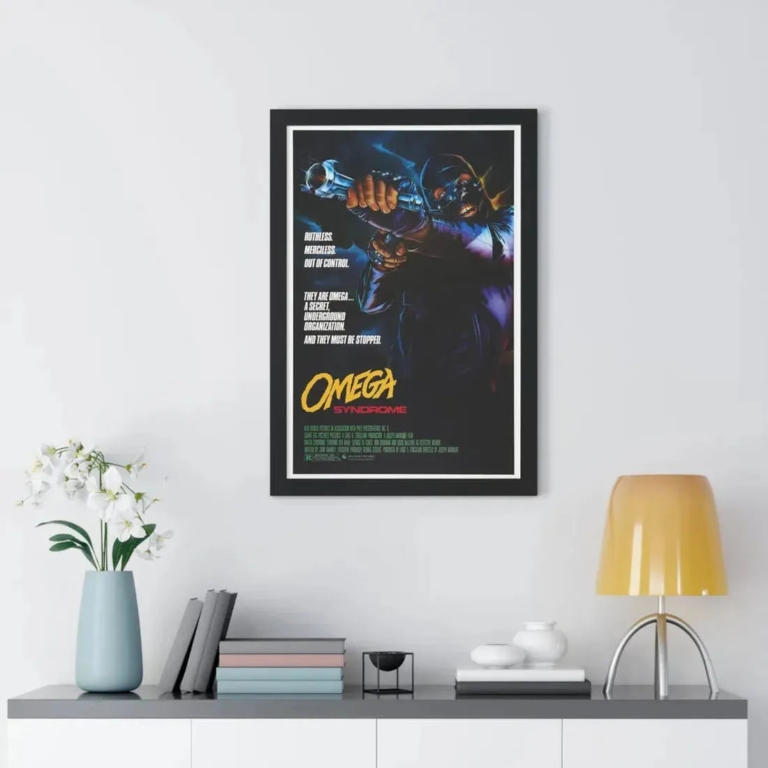 OMEGA SYNDROME 1986 - Framed Movie Poster - The Sticker Space