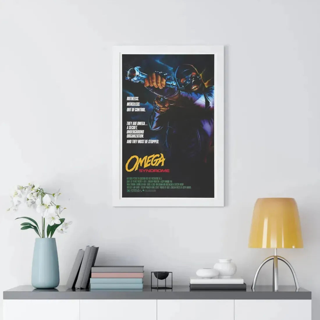 OMEGA SYNDROME 1986 - Framed Movie Poster - The Sticker Space