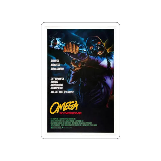 OMEGA SYNDROME 1986 Movie Poster STICKER Vinyl Die-Cut Decal 2 Inch - The Sticker Space