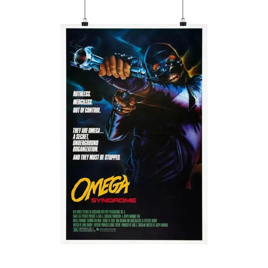 OMEGA SYNDROME 1986 - Paper Movie Poster 16″ x 24″ Matte - The Sticker Space