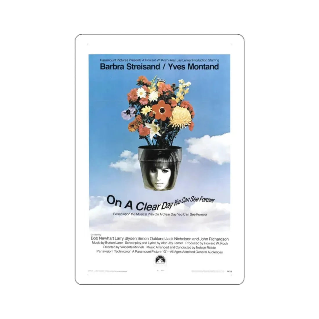 On a Clear Day You Can See Forever 1970 STICKER Vinyl Die-Cut Decal 3 Inch - The Sticker Space