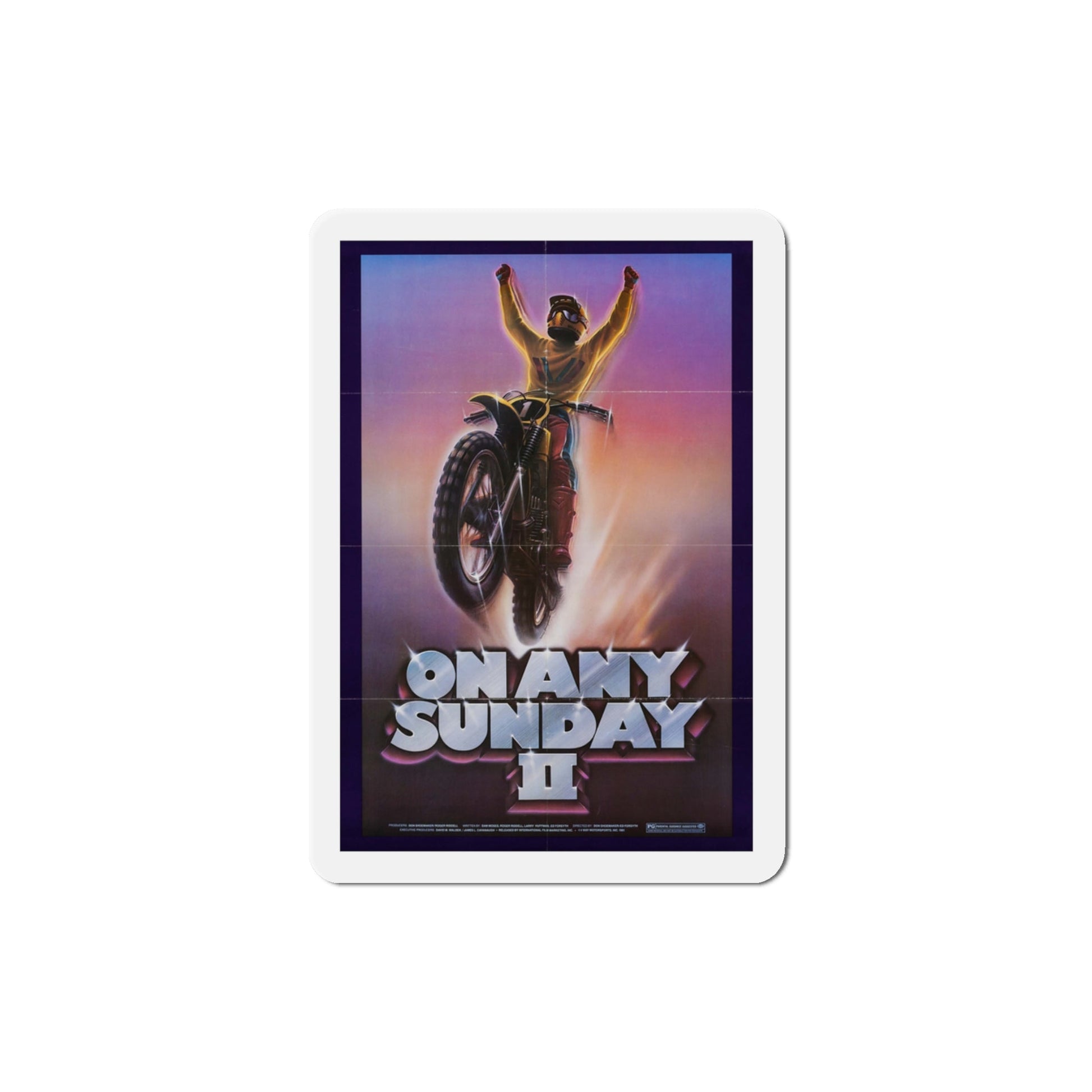 On Any Sunday II 1981 Movie Poster Die-Cut Magnet-3" x 3"-The Sticker Space