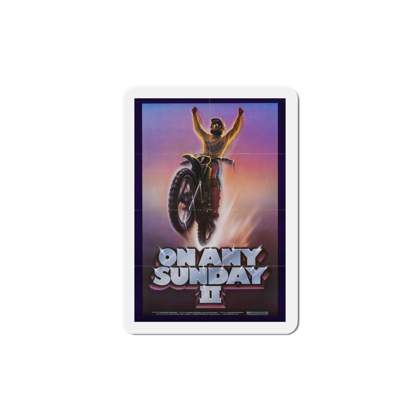 On Any Sunday II 1981 Movie Poster Die-Cut Magnet-6 × 6"-The Sticker Space