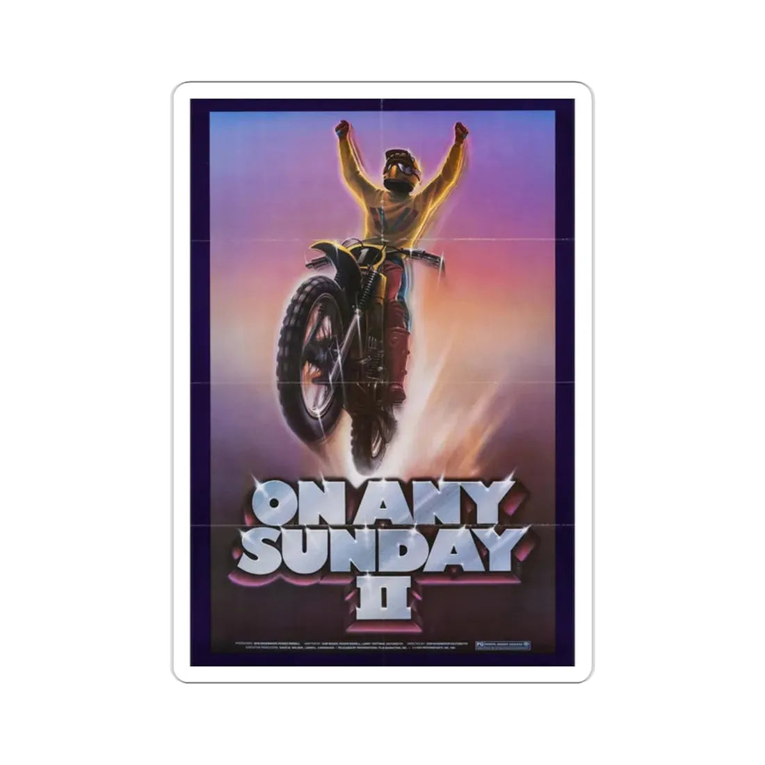 On Any Sunday II 1981 Movie Poster STICKER Vinyl Die-Cut Decal - The Sticker Space