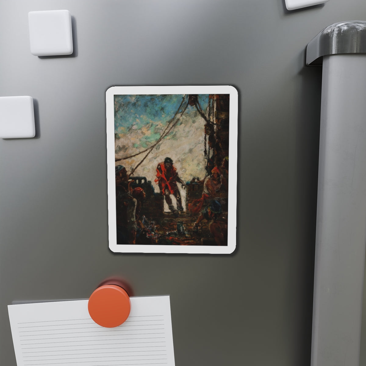 On Deck, Treasure Island interior illustration (Magazine Illustration) Refrigerator Magnet-The Sticker Space