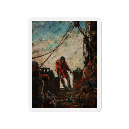 On Deck, Treasure Island interior illustration (Magazine Illustration) Refrigerator Magnet-3" x 3"-The Sticker Space