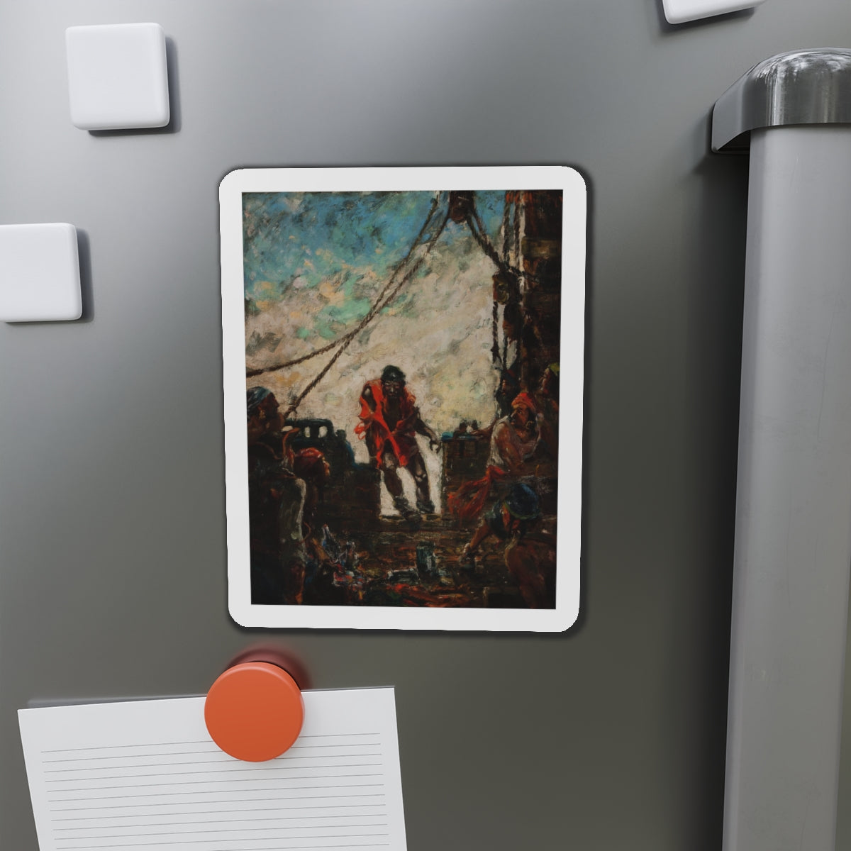 On Deck, Treasure Island interior illustration (Magazine Illustration) Refrigerator Magnet-The Sticker Space