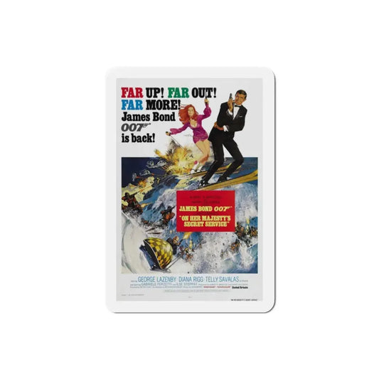 On Her Majesty's Secret Service 1969 Movie Poster Refrigerator Magnet 2 Inch - The Sticker Space