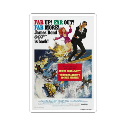 On Her Majesty's Secret Service 1969 Movie Poster STICKER Vinyl Die-Cut Decal - The Sticker Space